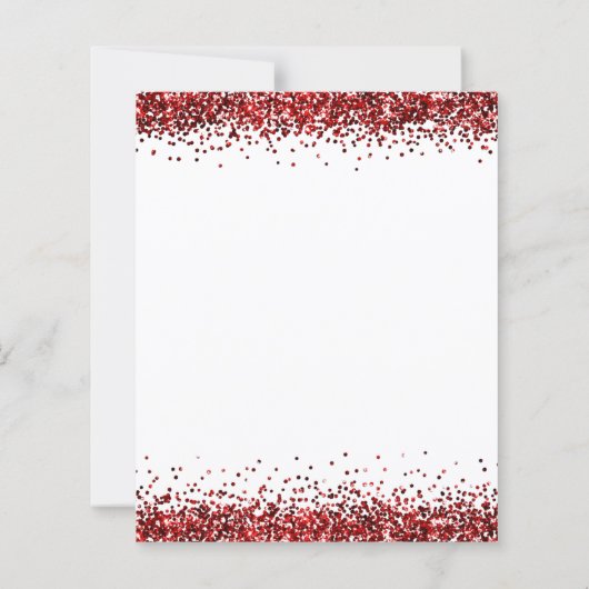 Papier Budget Parties scintillant rouge Script Noël Invit (Dos)