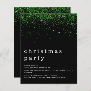 Papier Budget Parties scintillant verte Noël fête Invitat