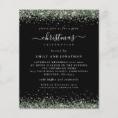 Papier Budget Parties scintillant verte Noël Noir (Devant)