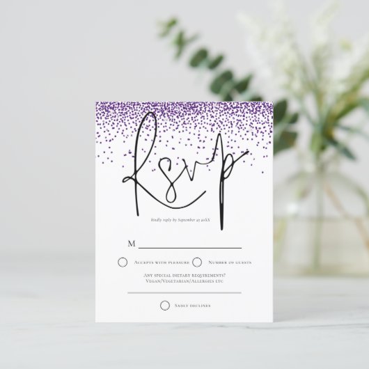 Papier Budget Parties scintillant violet Confetti Mariage (Debout devant)