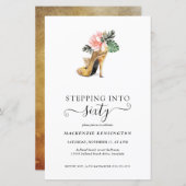 Papier Budget Passe À 60 Talons D'Or Chic Anniversaire (Devant / Derrière)