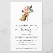 Papier Budget Passe À 70 Talons D'Or Chic Anniversaire (Devant)