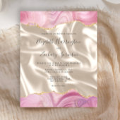 Papier Budget Pastel Pink Gold Agate Mariage en soie ivoi