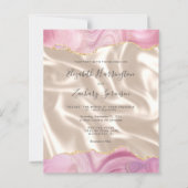 Papier Budget Pastel Pink Gold Agate Mariage en soie ivoi (Devant)