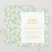 Papier Budget Pastel Sage Green Daisies Fête des mariées (Devant / Derrière)