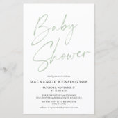 Papier Budget Pastel Sage Green Simple Script Baby shower (Devant)