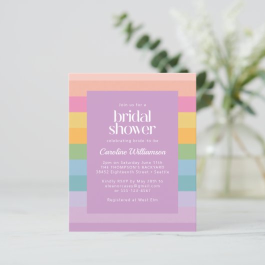 Papier Budget Pastel Stripe Arc-en-ciel violet Fête des m (Debout devant)