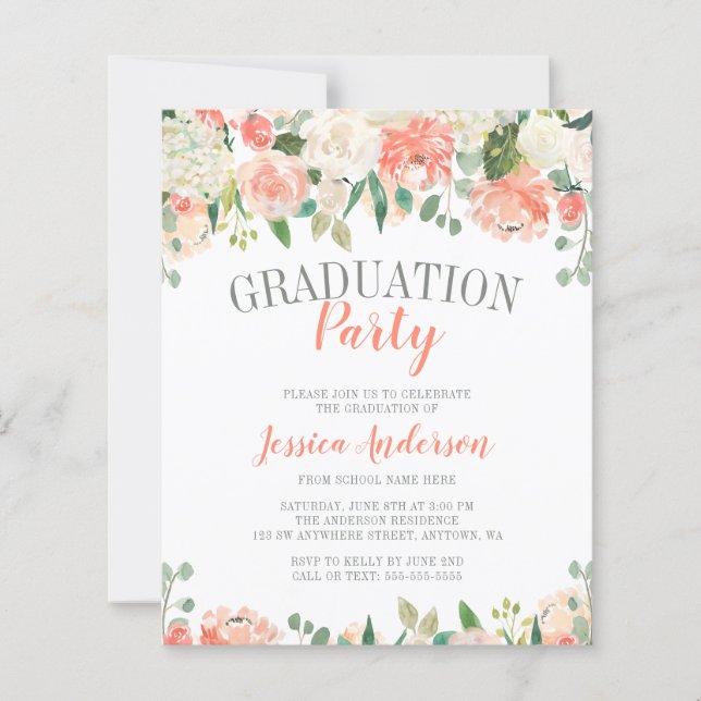 Papier Budget Pastel Watercolor Flower Party (Devant)
