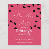 Papier Budget pastèque été fête d'anniversaire invitation (Devant)