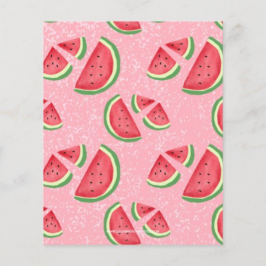 Papier Budget pastèque été fête d'anniversaire invitation (Dos)