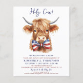 Papier Budget Patriotic Highland Baby shower de vache Inv (Devant)