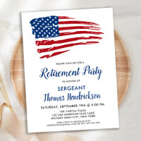 Budget Patriotic Retirement Invitation du drapeau 