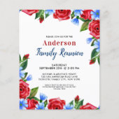 Papier Budget Patriotique Floral Rouge Bleu Blanc Parti I (Devant)