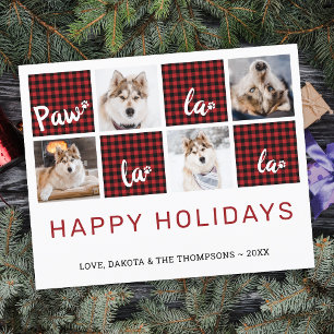 Papier Budget Paw La La Red Plaid Pet Photo Holiday