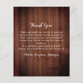 Papier Budget Pays Floral Sympathie Funérailles Merci (Dos)