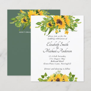Papier Budget Pays Tournesols Invitations de mariage