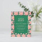 Papier Budget Peace Floral Green Fête des mariées Invitat (Debout devant)