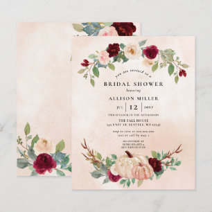 Papier Budget Peach Burgundy Citrouilles Fête des mariées