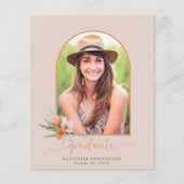 Papier Budget Peach Floral Boho Arch Invitation (Devant)