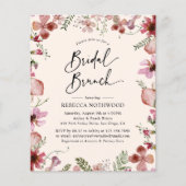 Papier Budget Peach Florals Bridal Brunch Invitation (Devant)
