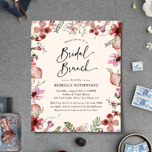 Papier Budget Peach Florals Bridal Brunch Invitation