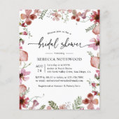 Papier Budget Peach Florals Bridal Shower Invitation (Devant)