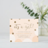 Papier Budget Peach & Gold Confetti Baby shower fille (Debout devant)