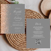 Papier Budget Peach Parties scintillant Gris QR Code Mari