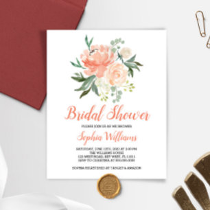 Papier Budget Peaches Et Cream Nuptiale Douche Invitation
