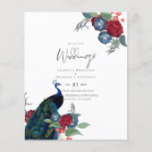 Papier BUDGET Peacock Bleu Bourgogne Mariage de automne d (Devant)