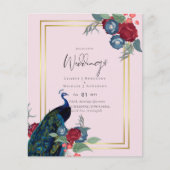 Papier BUDGET Peacock Bleu Bourgogne Mariage de automne d (Devant)