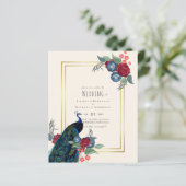 Papier BUDGET Peacock Bleu Bourgogne Mariage de automne d (Debout devant)