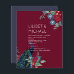 Papier BUDGET Peacock Bleu Bourgogne Mariage de automne d<br><div class="desc">Magnifique Peacock avec Turquoise et bleu, fleurs bordeaux, feuilles sauge vert cet automne, automne, articles de mariage d'hiver. Une partie d'une collection plus grande qui comprend des invitations à des mariages à prix réduit, des dates de remise, des RSVP, des remerciements aux cartes photos, des cadeaux de mariage et de...</div>