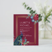 Papier BUDGET Peacock Bleu Bourgogne Mariage de automne d (Debout devant)