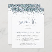 Papier Budget Peacock Blue Parties scintillant Sweet 16 I (Devant / Derrière)