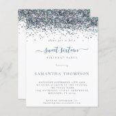 Papier Budget Peacock Blue Parties scintillant Sweet 16 I (Devant / Derrière)