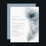 Papier Budget Peacock Feather Rehearer Dîner Invitation<br><div class="desc">Un rapport qualité-prix BUDGET alternative sur une taille plus petite 4, 5 x 5, 6" semi-brillant poids 110lbs, qui est d'une épaisseur similaire à une carte postale (cependant ne convient pas à l'utilisation comme carte postale.) VEUILLEZ NOTER qu'il y a UN par feuille. Dîner de répétition de plumes de paon...</div>