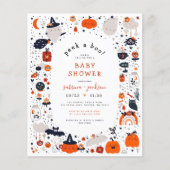 Papier Budget Peak A Boo Halloween Orange Baby shower (Devant)