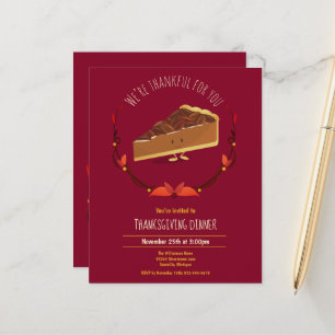 Papier Budget Pecan Pie Dessert Thanksgiving Invitation