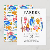 Papier Budget Pêche Rod Reel Amusants Pêche Poisson Anniv (Devant / Derrière)