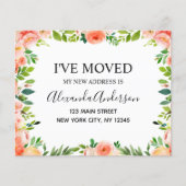 Papier Budget Pêcher Corail Floral Moving Faire-part (Devant)