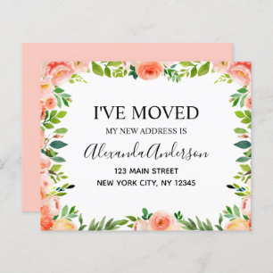 Papier Budget Pêcher Corail Floral Moving Faire-part