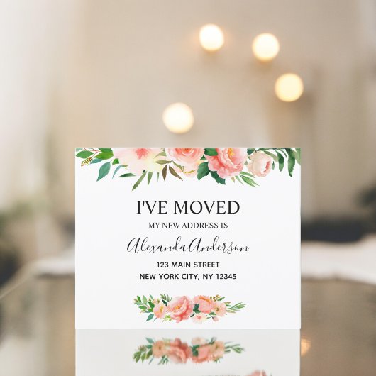 Papier Budget Pêcher Corail Floral Moving Faire-part