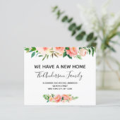 Papier Budget Pêcher Corail Floral Moving Faire-part (Debout devant)