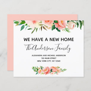 Papier Budget Pêcher Corail Floral Moving Faire-part