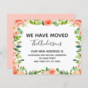 Papier Budget Pêcher Corail Floral Moving Faire-part