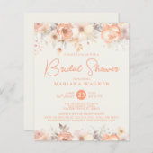 Papier Budget Pêcher les fleurs beiges sur la Fête des ma (Devant / Derrière)