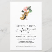 Papier Budget Pénétrer Dans 40 talons d'or floral Anniver (Devant)