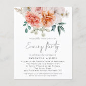 Papier Budget Peonies Coral QR Mariage Soirée (Devant)