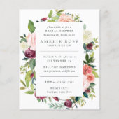 Papier Budget Peonies modernes et Fête des mariées de cou (Devant)